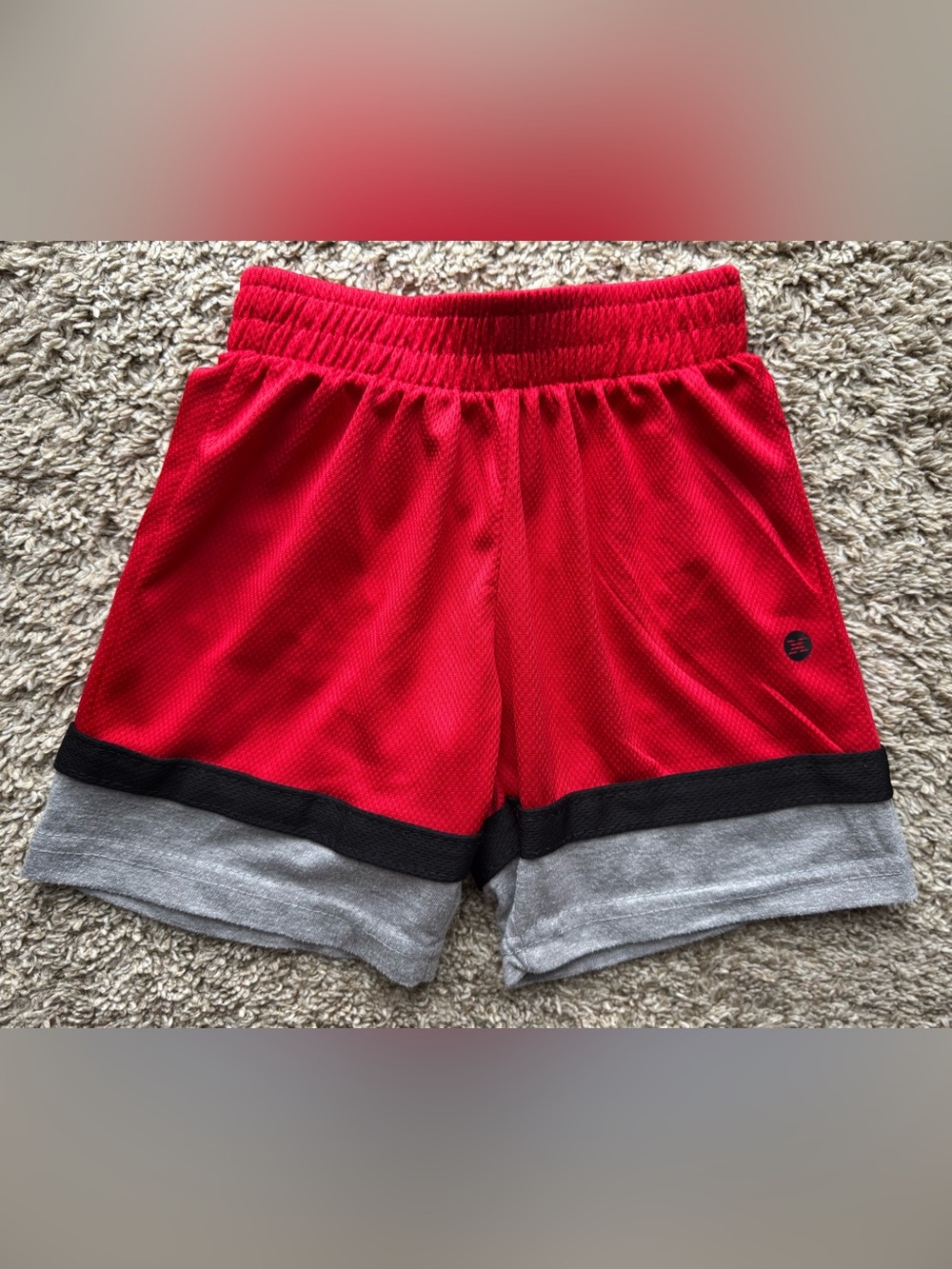 RBX Toddler Athletic Shorts 2T Red Mesh Colorblock